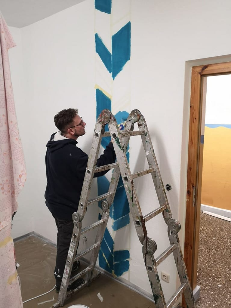 Arbeit an den neuen Gästezimmern